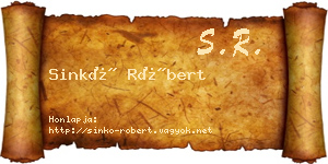 Sinkó Róbert névjegykártya